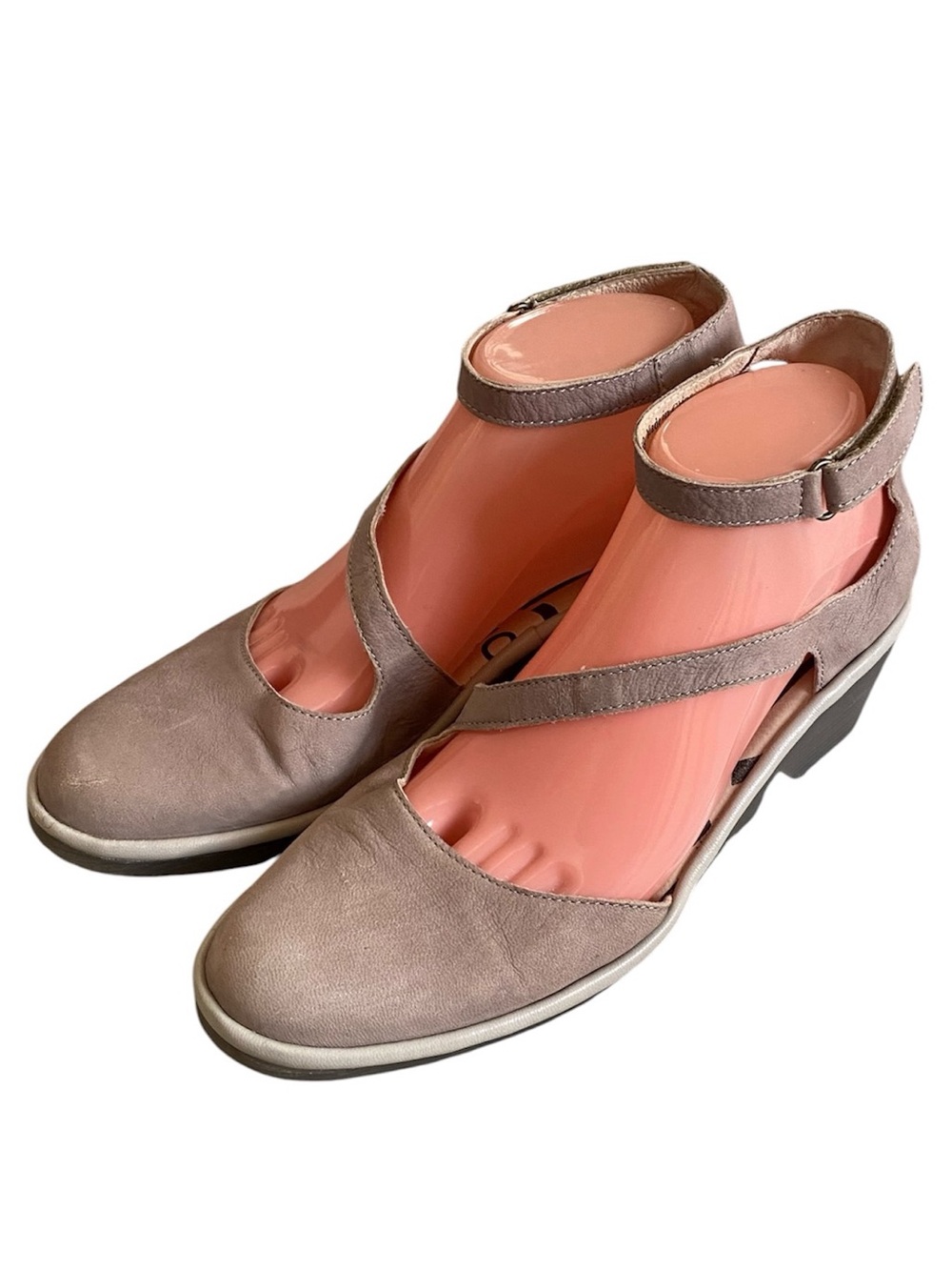 Fly London cupido khaki suede closed toe ankle strap wedge shoes - Picture 3 of 8